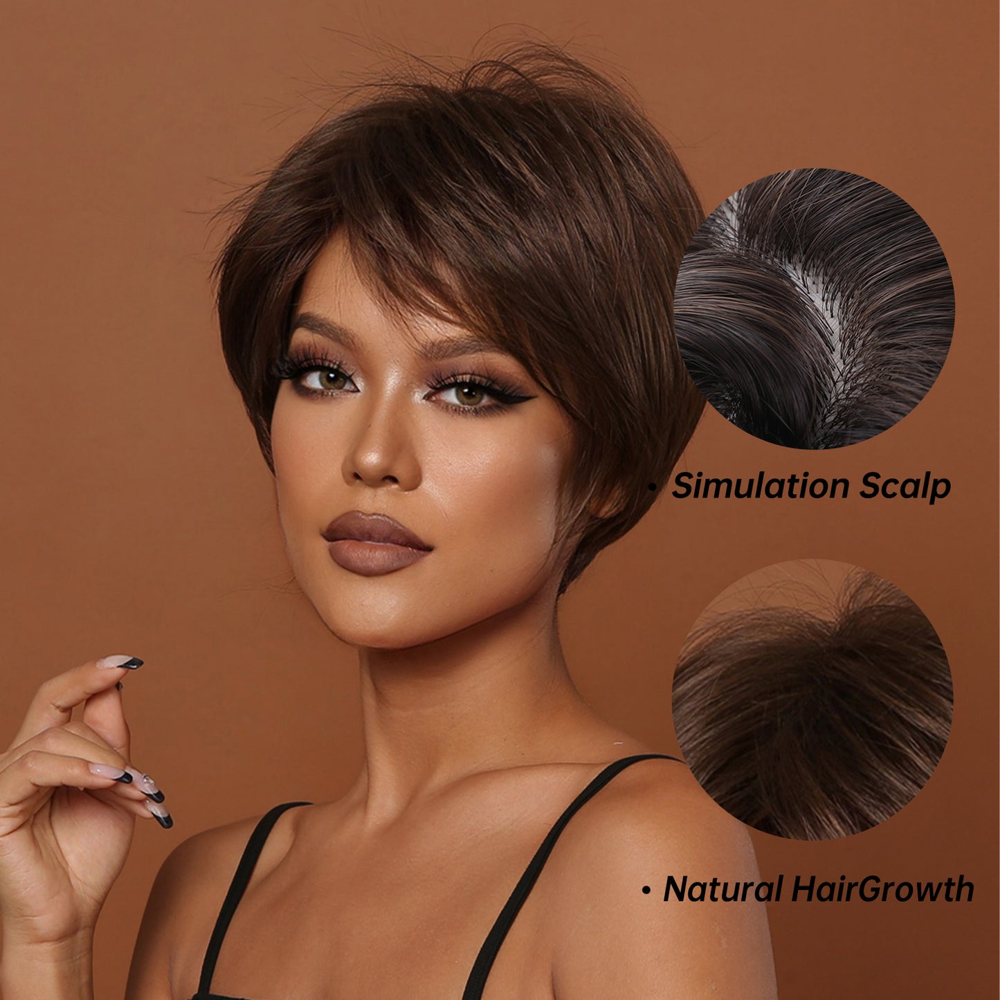 Delivery From US | 10 inch Brown Pixie Cut for Women MA2020-2