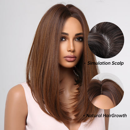 Delivery From US | 18 inch Short Brown Bob Wigs for Women MA2016-1