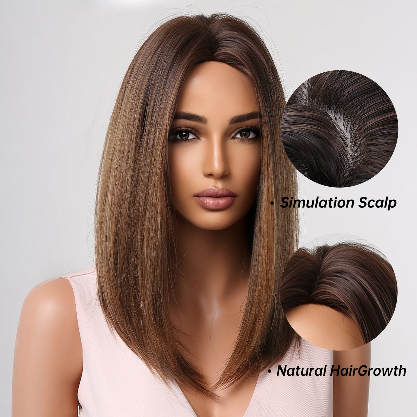 Delivery From US | 16 inch Brown Bob for Women MA2022-1