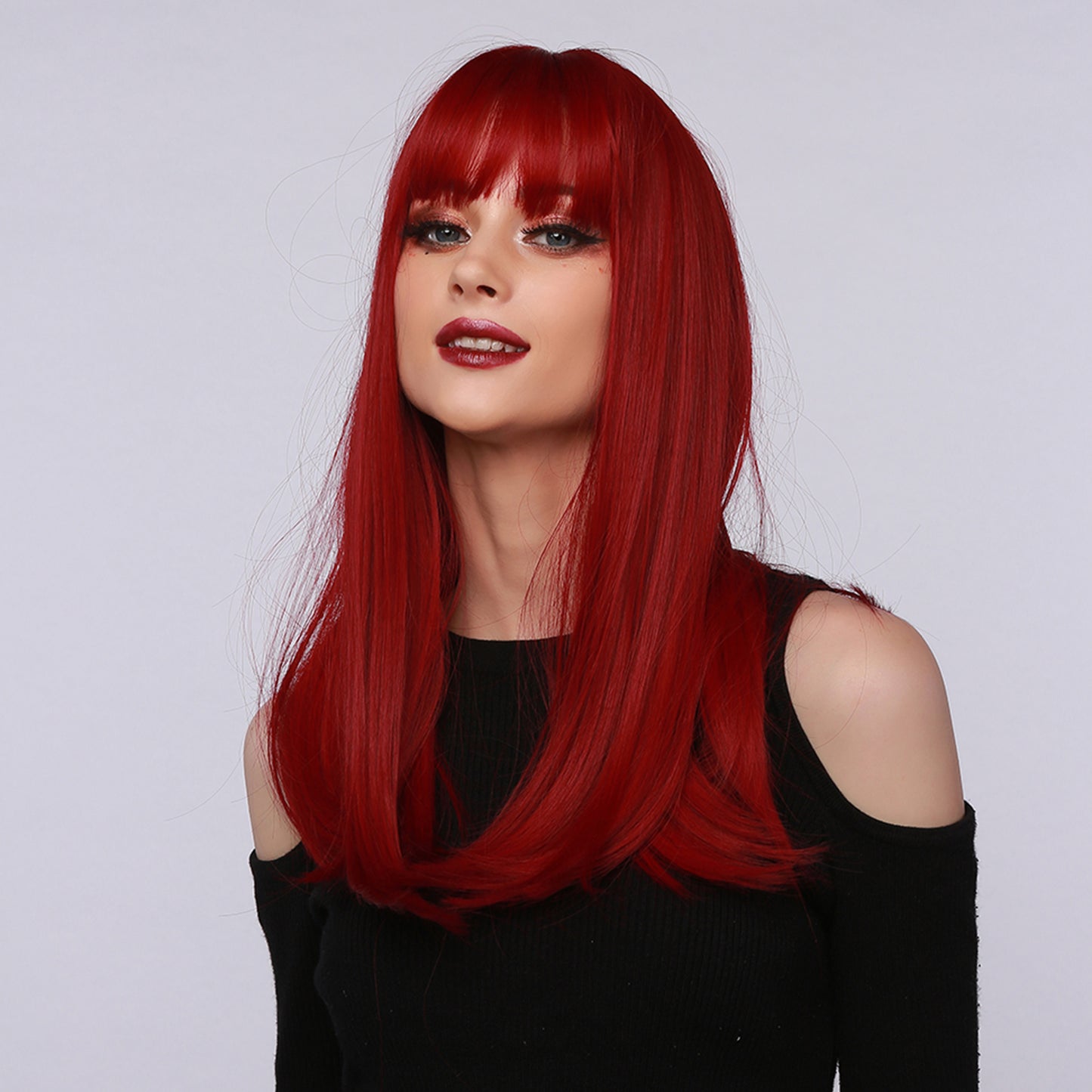 24 Inch Red Long Straight Wigs for Women LC6044-1