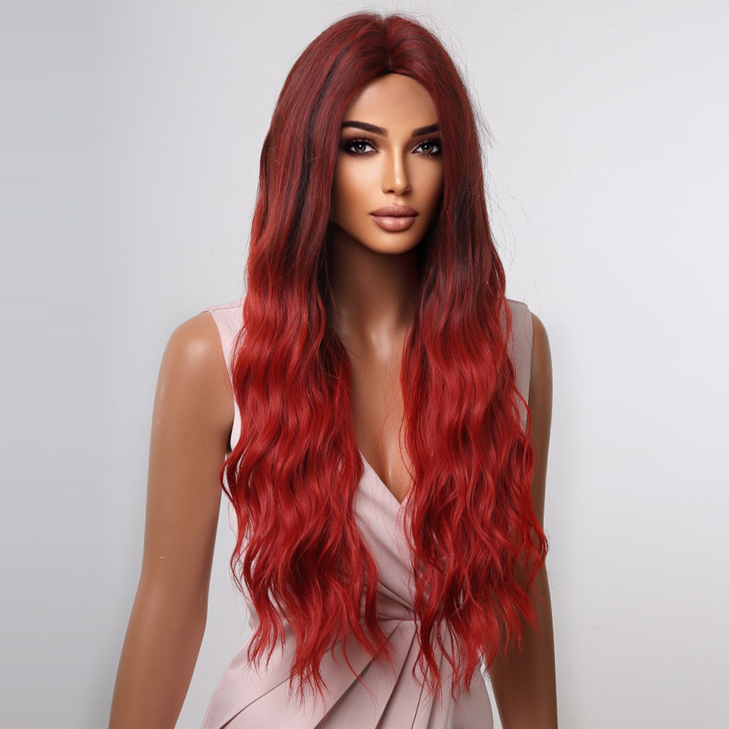 Delivery From US | 30 inch Long Red Wavy Wig for Women MA2043-1