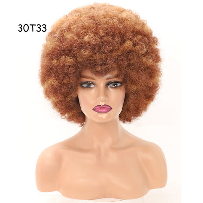 16" Women's Short Afro Kinky Curly Synthetic Afro Style Wig