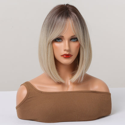 14 Inch Gray Short Bob Wig Synthetic Heat Resistant Wig SS176-1