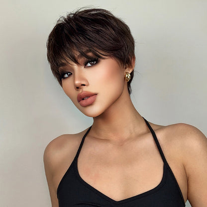 Delivery From US | 8 inch Dark Brown Pixie Cut for Women SS193-1