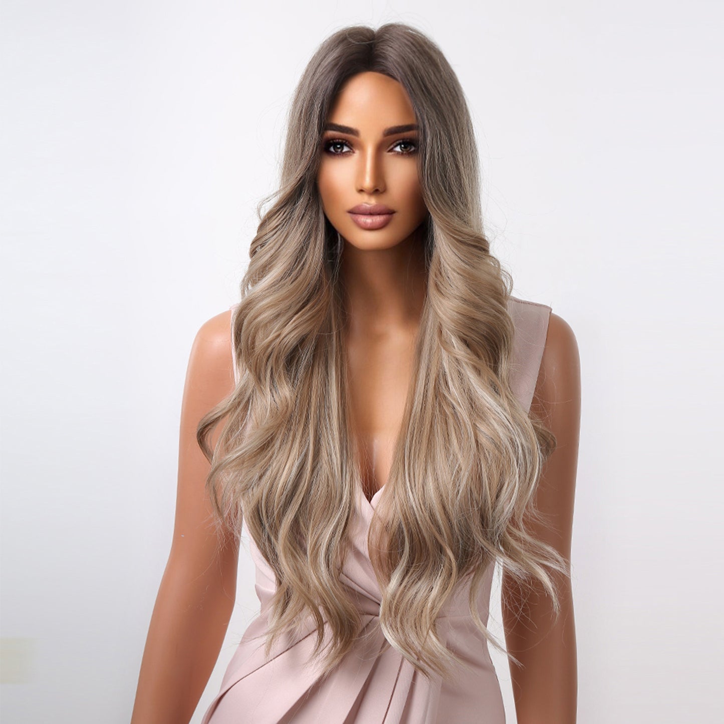 Delivery From US | 30 inch Long Gray Wavy Wig for Women MA2047-1