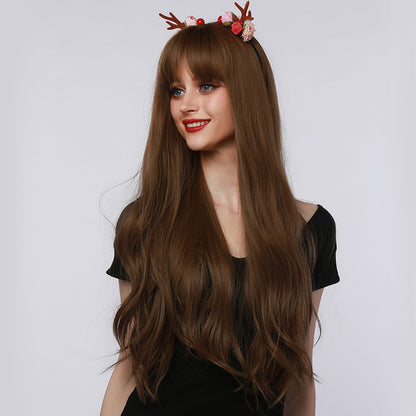 28 Inch Brown Long Wigs for Women LC6103-1