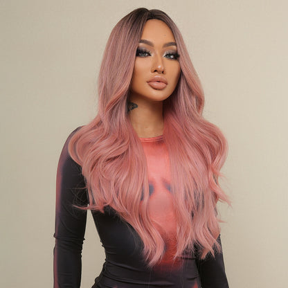 26inches long wave hair ombre pink fashion hair LC313