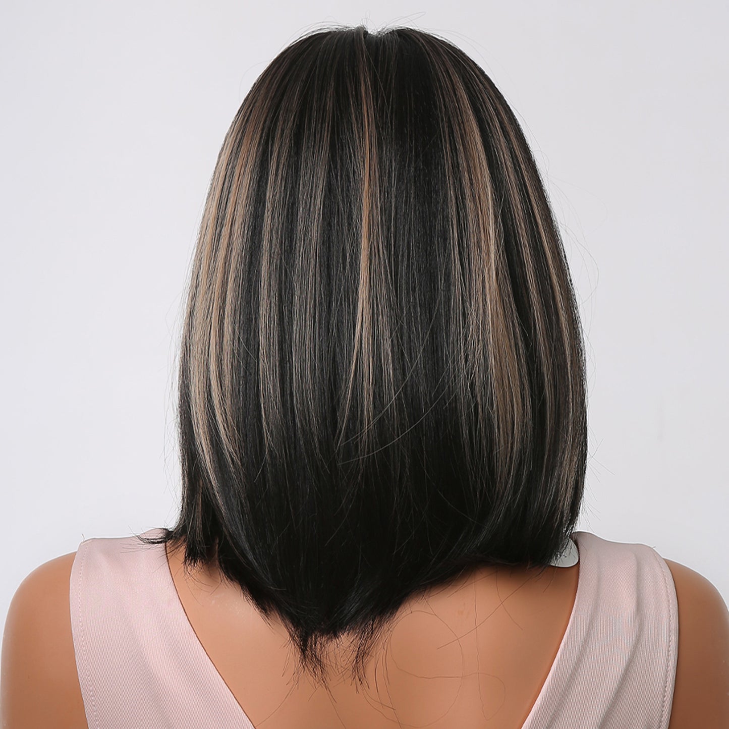 Delivery From US | 14 inch Black Mixed Brown Bob for Women MA2038-1