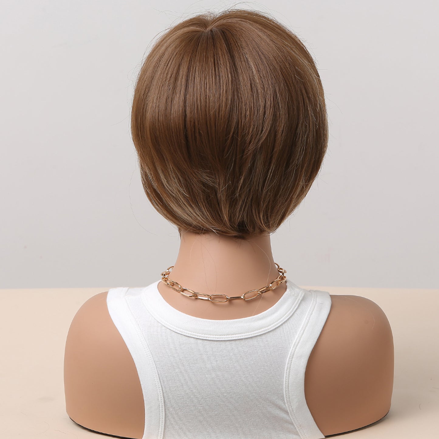 8 Inch Brown Pixie Cut Wig Synthetic Heat Resistant Wig SS179-1