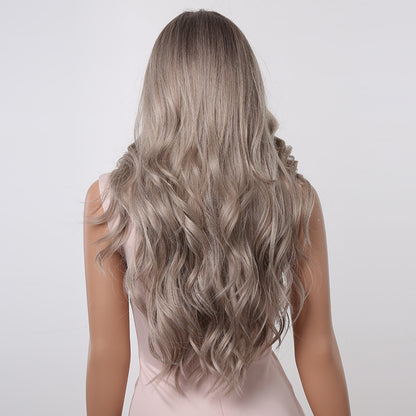 Delivery From US | 28 inch Long Silver Gray Wavy Wig for Women MA2044-1