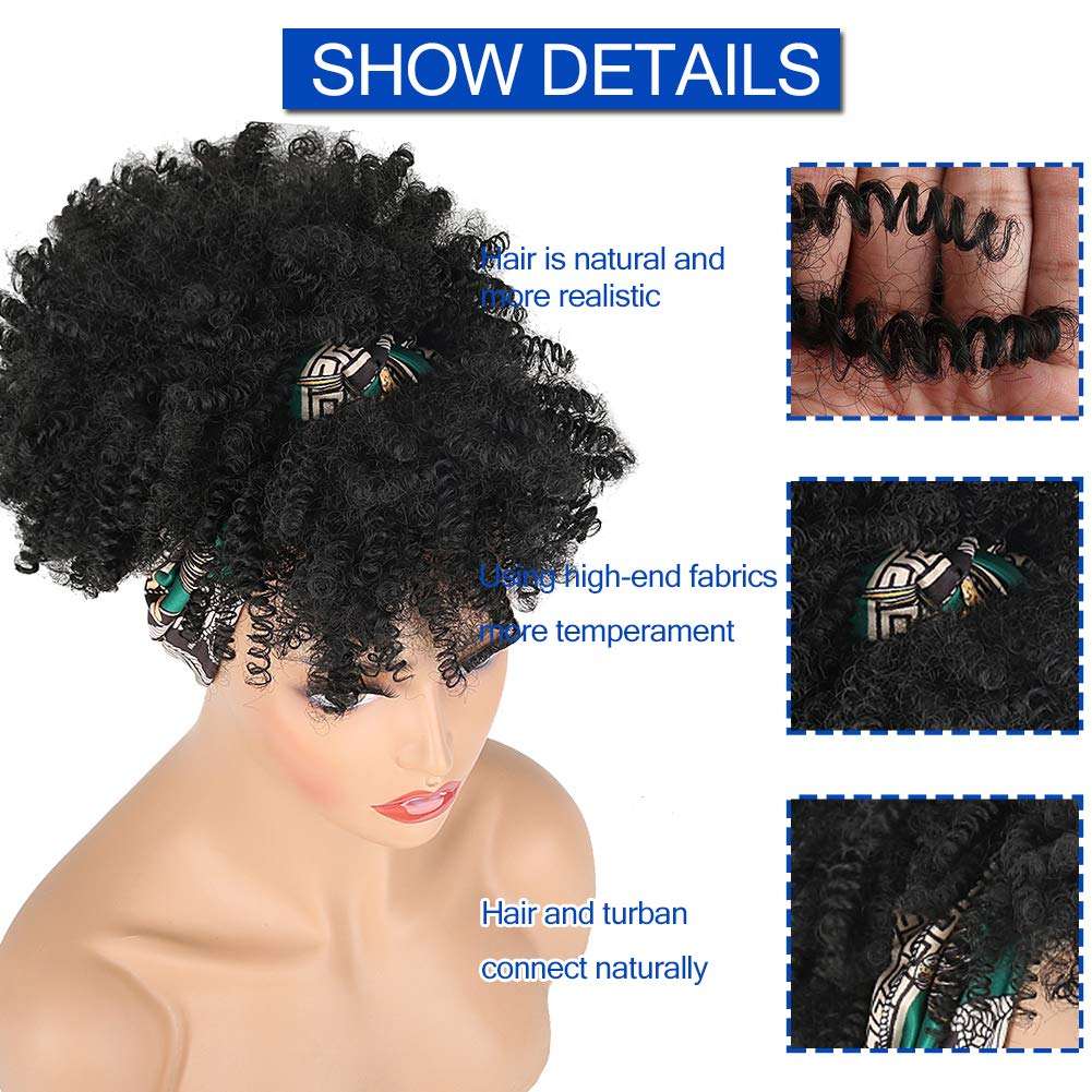 Afro Kinky Synthetic Headband Wig Kinky Curly Wig Afro Wrap Wigs