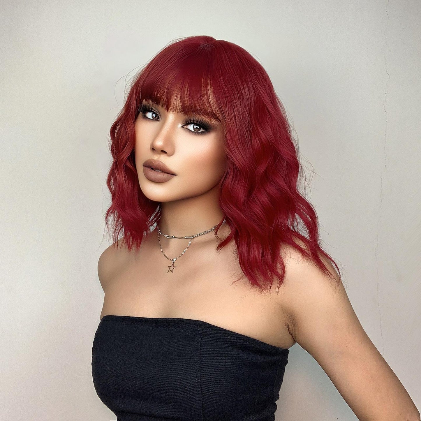 Delivery From US | 12 inches wave Bob short hair red women wig