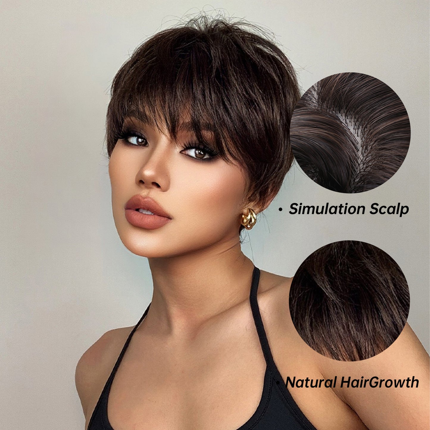 Delivery From US | 8 inch Dark Brown Pixie Cut for Women SS193-1