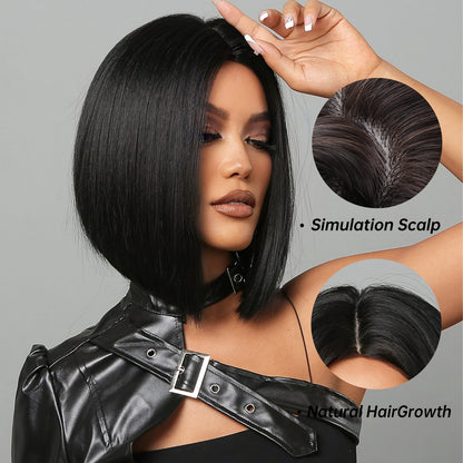 Delivery From US | 10 inch Black Short Bob Middle Part for Women MA2050-1