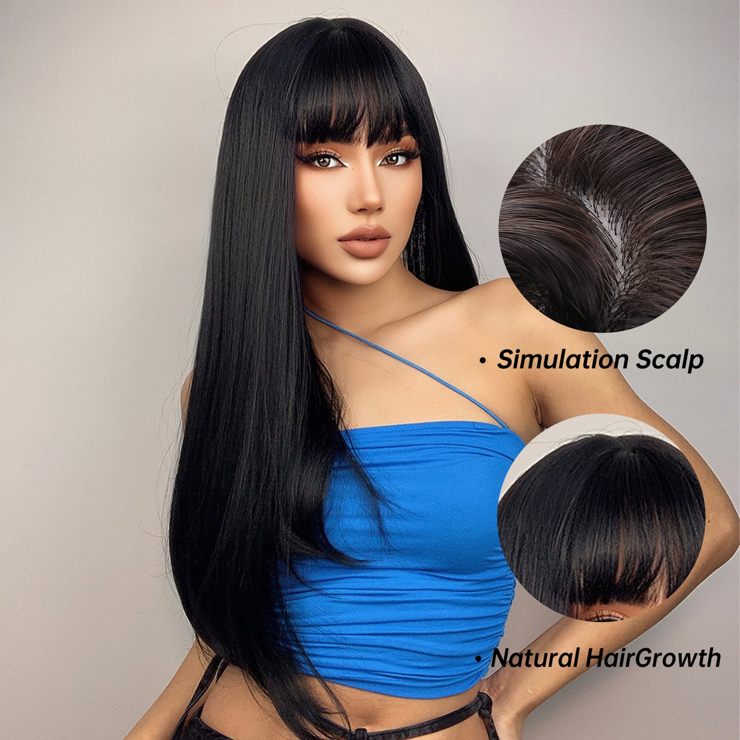 24 Inch Long Straight Wigs for Women LC257-1