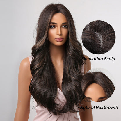 Delivery From US | 26 inch Dark Brown Wavy for Women MA2032-1