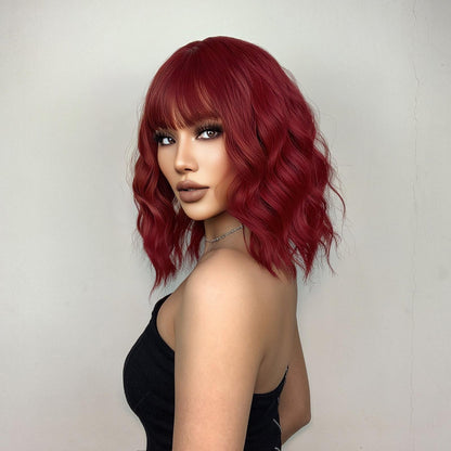 Delivery From US | 12 inches wave Bob short hair red women wig