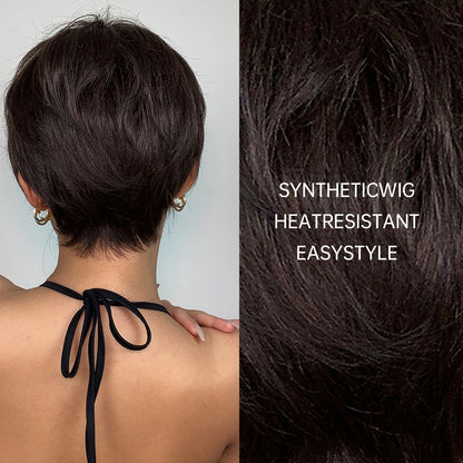 Delivery From US | 8 inch Dark Brown Pixie Cut for Women SS193-1