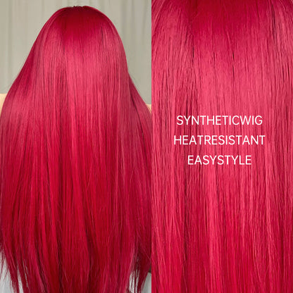 26Inch Red Long Straight Wigs for Women WL1085-1