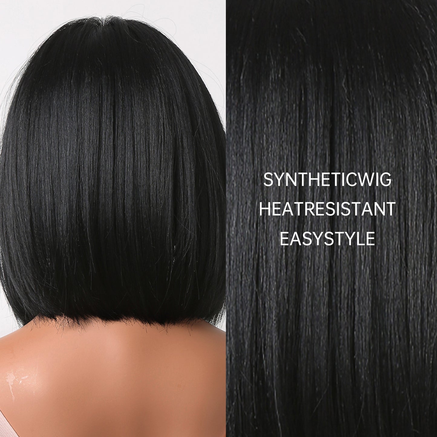 Delivery From US | 10 inch Black Short Bob With Bangs for Women MA2049-1