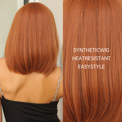 14 Inch Orange Middle Part Bob for Women WL1034-1