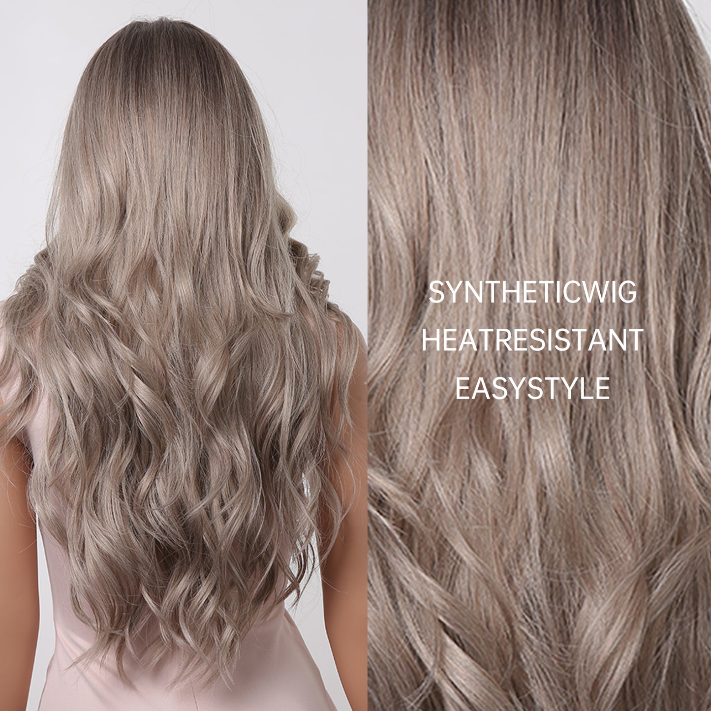 Delivery From US | 28 inch Long Silver Gray Wavy Wig for Women MA2044-1