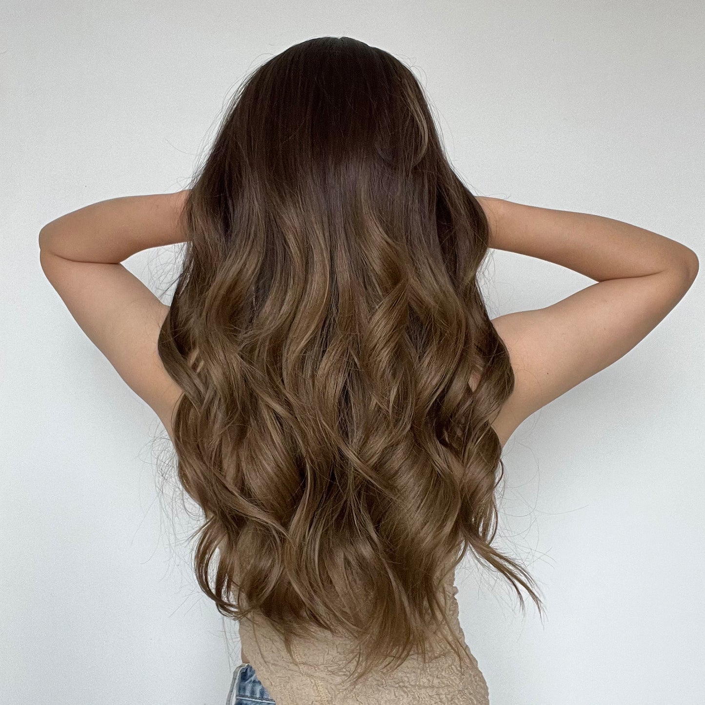 26 inches long wave hair ombre browm fashion hair LC226-3