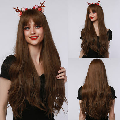 28 Inch Brown Long Wigs for Women LC6103-1