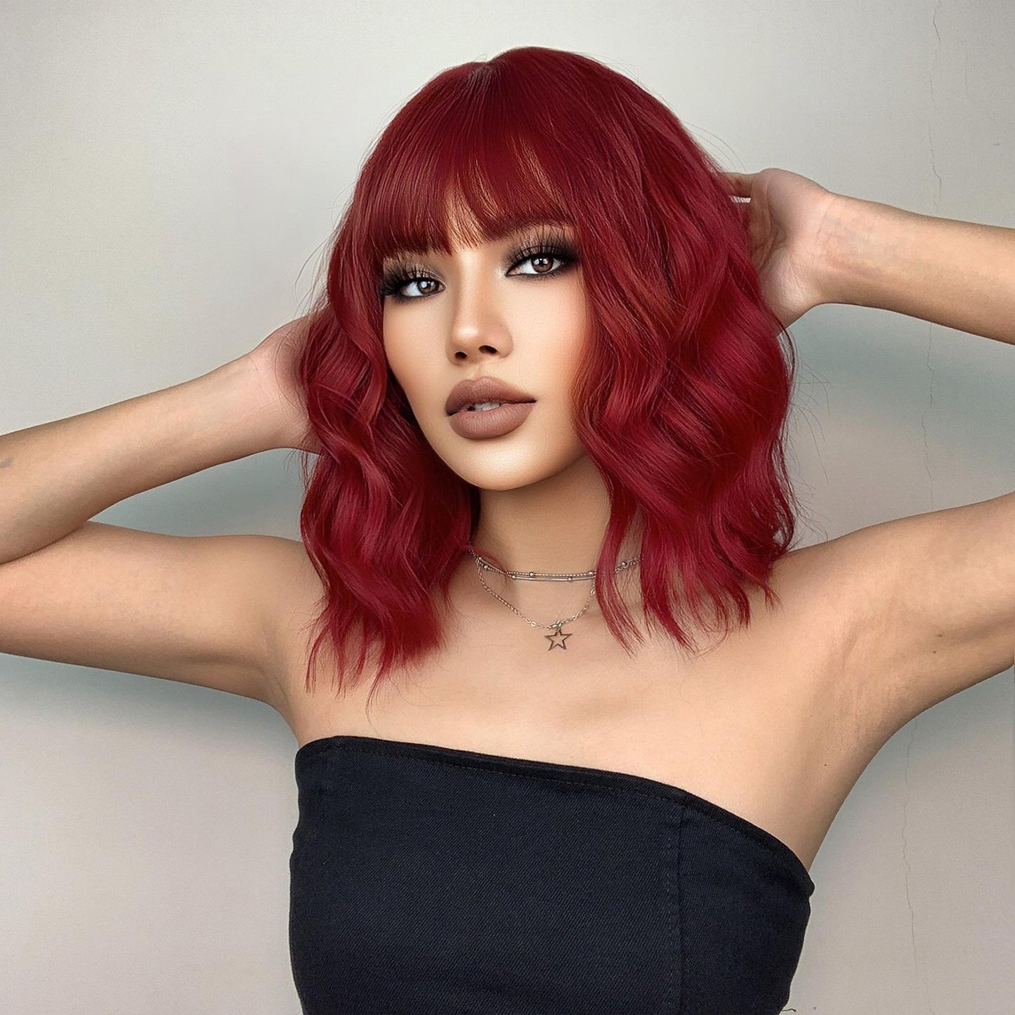 Delivery From US | 12 inches wave Bob short hair red women wig