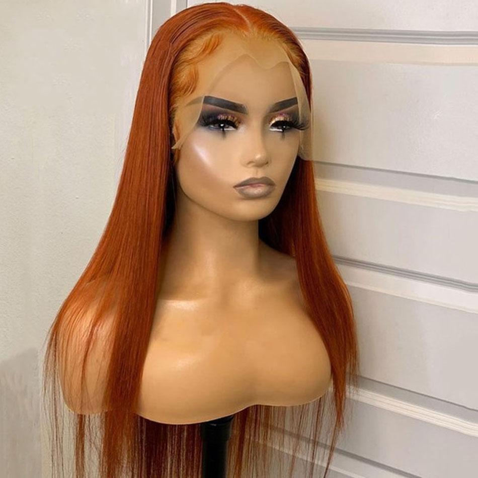 Ginger Orange 13x4 Lace Frontal Straight Human Hair Wigs