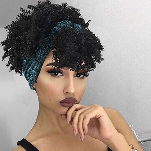 Afro Kinky Synthetic Headband Wig Kinky Curly Wig Afro Wrap Wigs