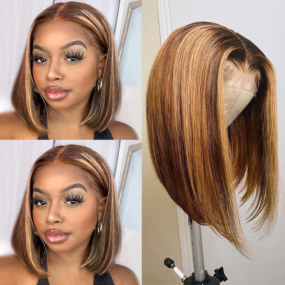 Highlight Straight Short Bob Wigs, Multi Color to Choose