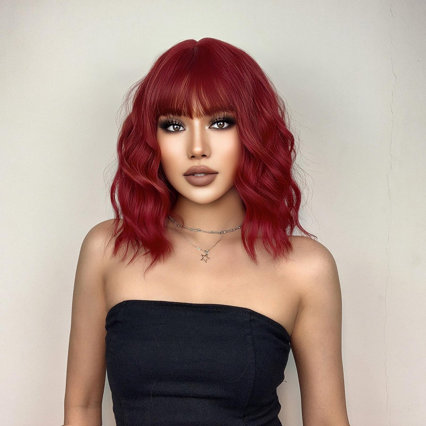 Delivery From US | 12 inches wave Bob short hair red women wig