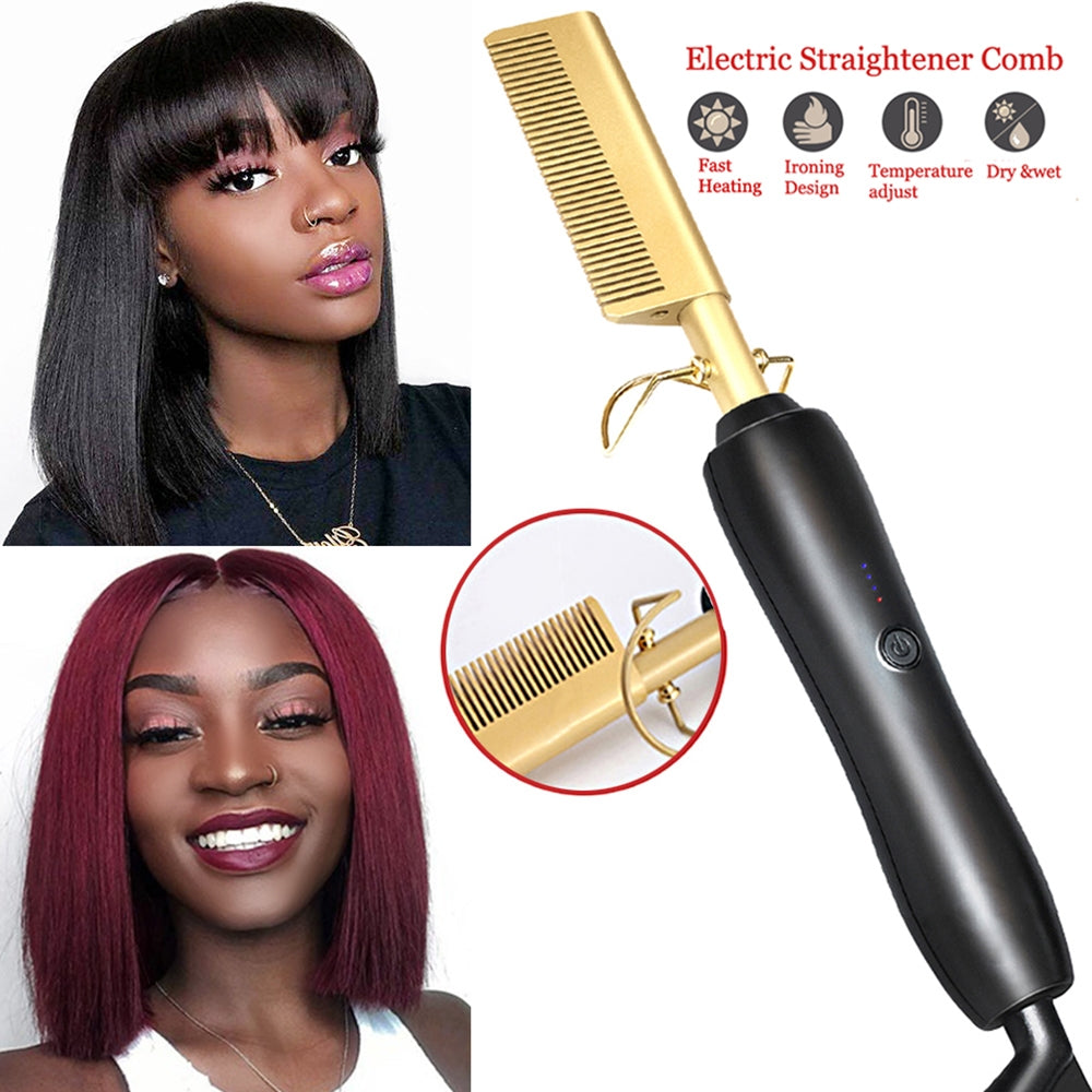 Electric Hot Straightening Heat Pressing Comb Ceramic